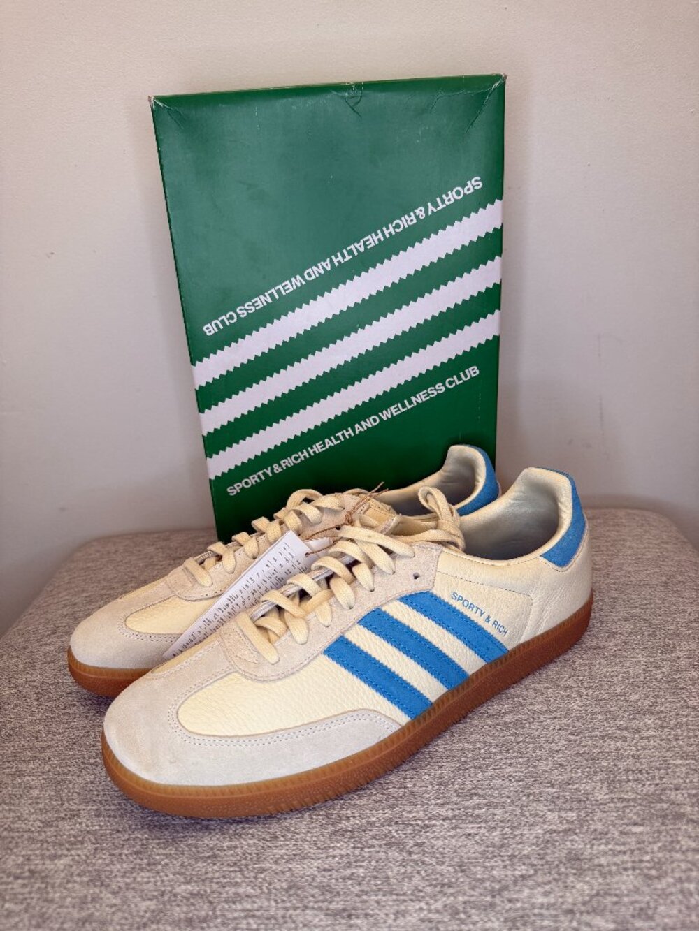 Sporty & Rich X Adidas OG Samba Sneaker Men's Light Blue US 13